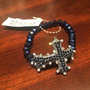 Boutique Blue Cross Bracelet